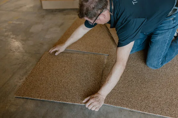 Carpet tiles for basements and play rooms